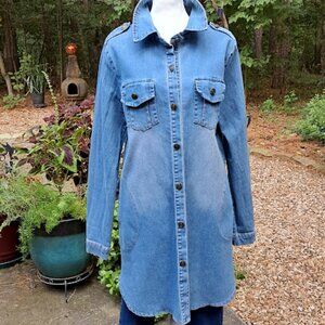 Hengsheng Jeans Denim Button Down Coat